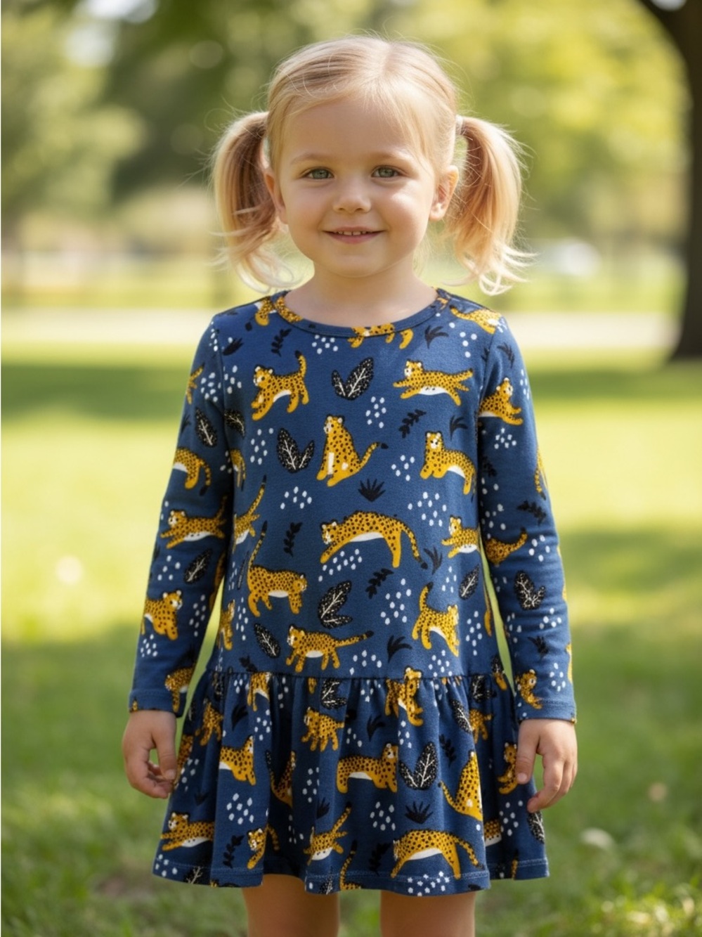 Winter Water Factory Animal Print Girls Tee Dress Size M